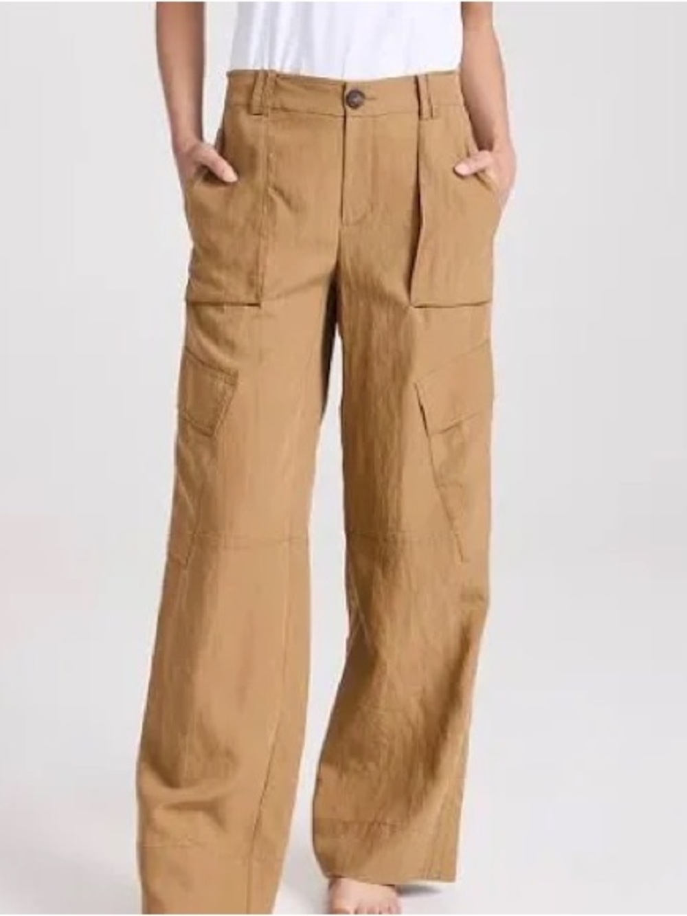 Vince Women's Mid Rise Fluid Cargo Trousers Size 16